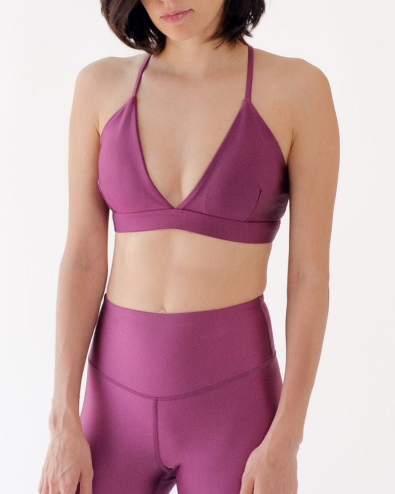 Shine On Yoga Sports Bra - Rose wine