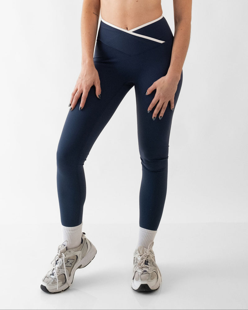 V Waist Legging - Steel blue