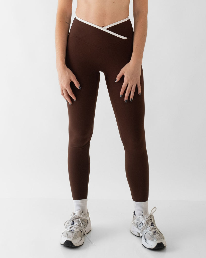 V Waist Legging - Hot brown