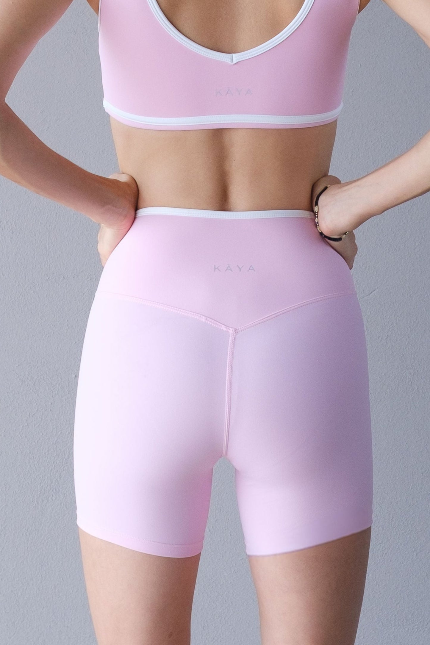 V Waist Two Tone Biker Short