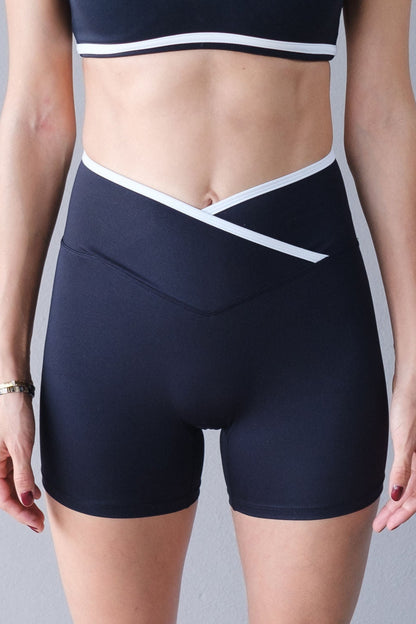 V Waist Two Tone Biker Short