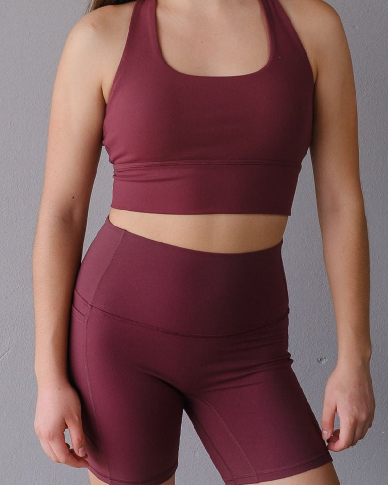 Performance Biker Shorts With Pockets - Old wine